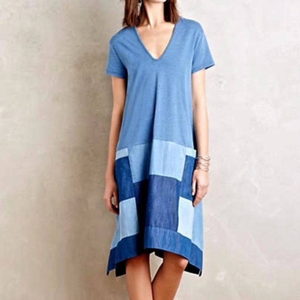ANTHROPOLOGIE Holding Horses Chambray Patchwork